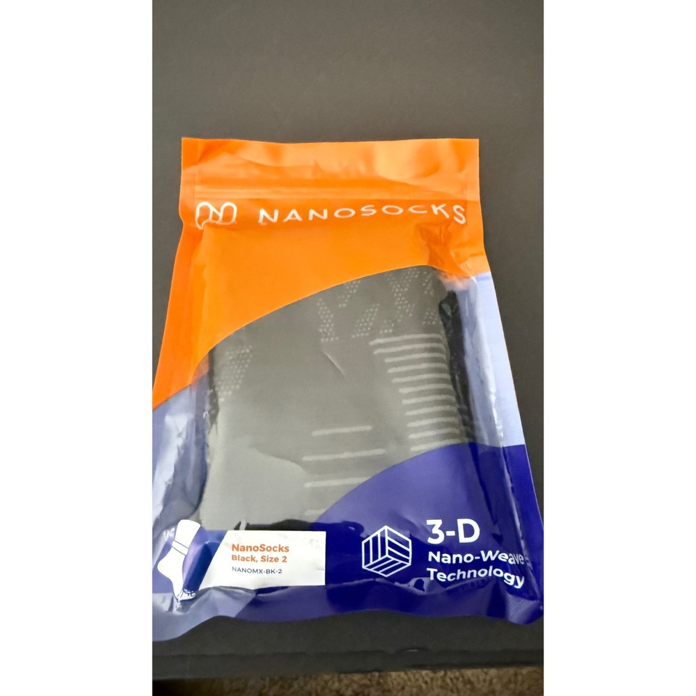 NanoSocks Compression Socks 3-D Nano-Weave Technology Black Size 2 - Picture 3 of 4